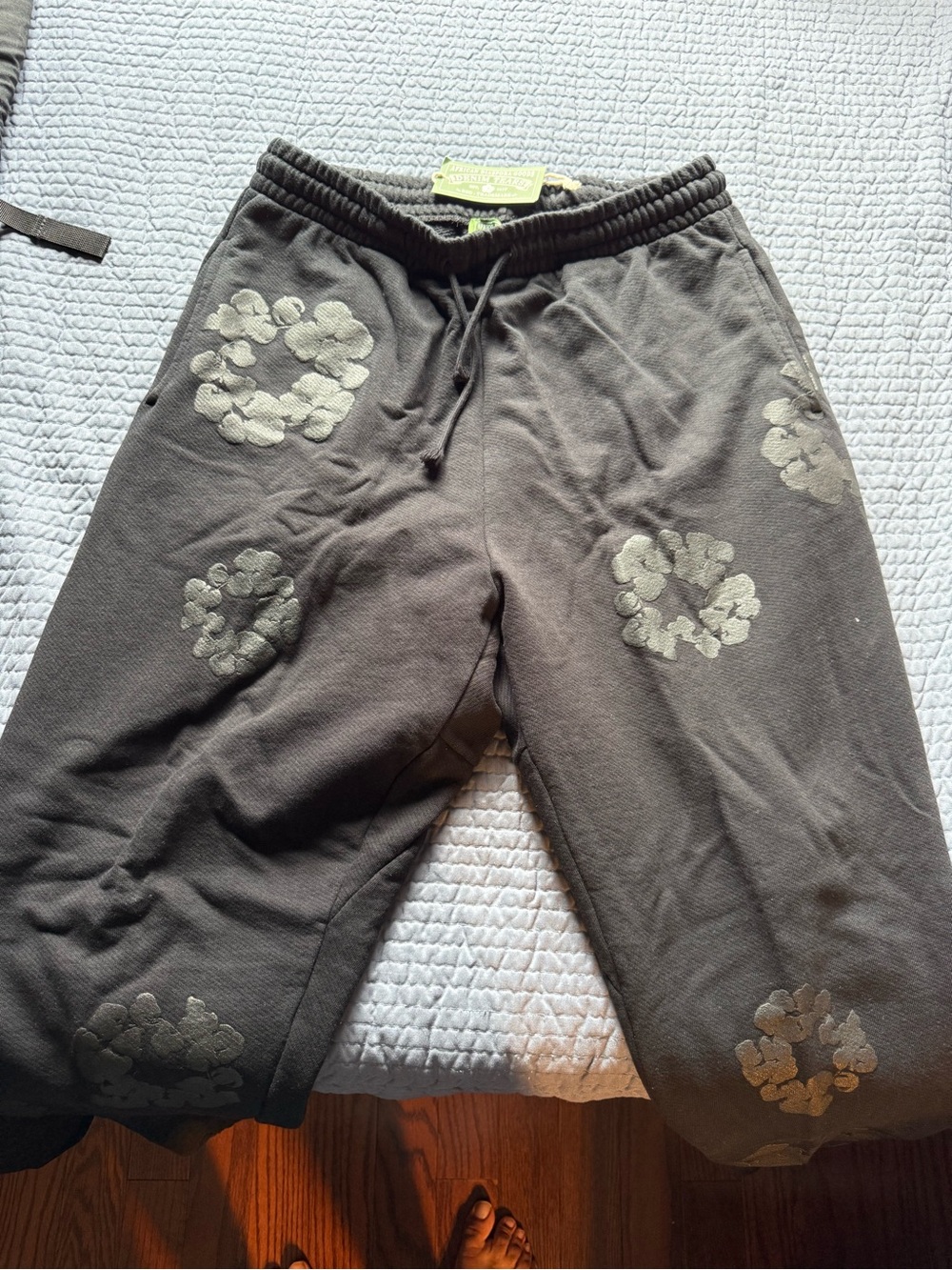Kids Gray Floral Cluster Sweatpants - Cozy Everyday Joggers